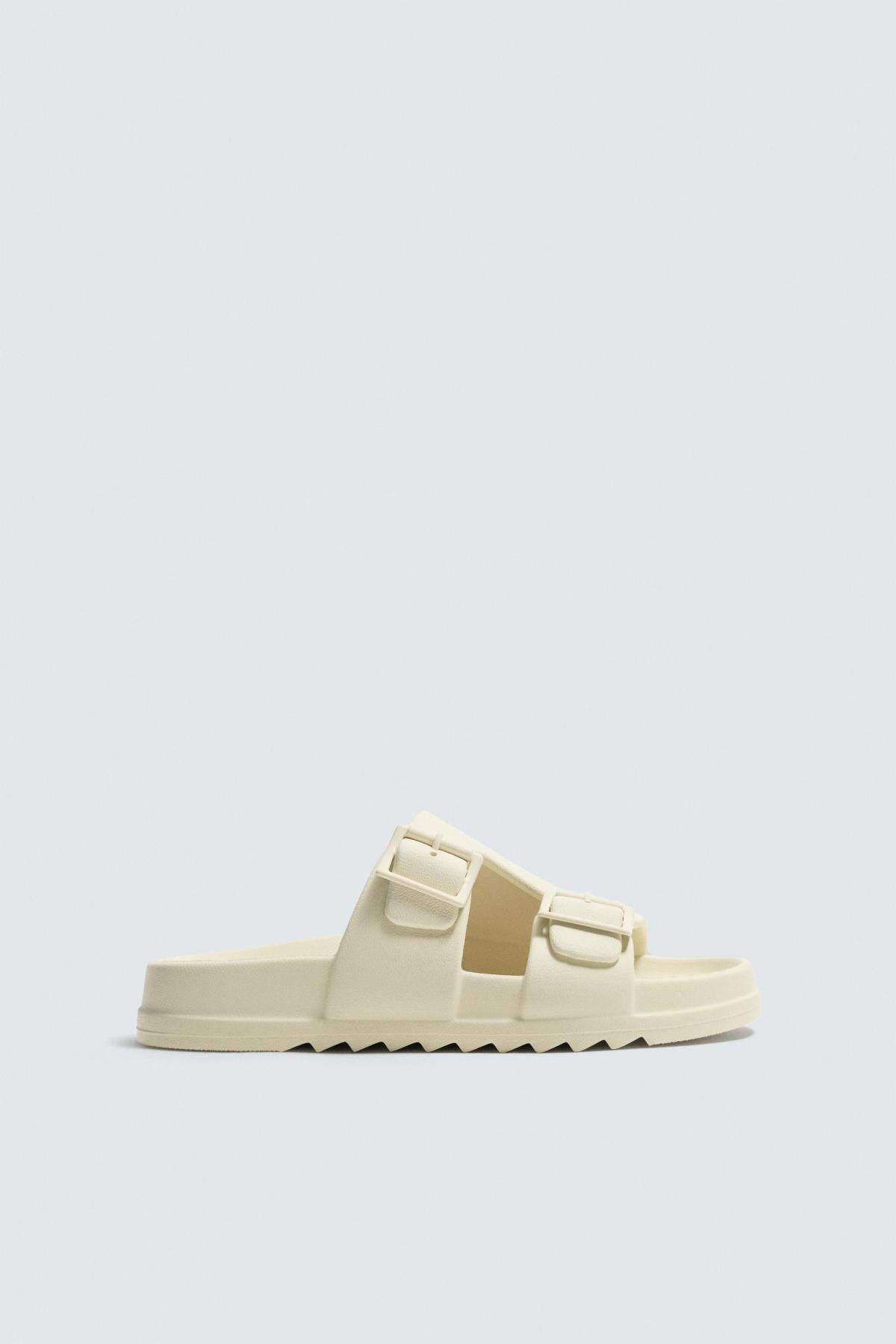 자라 러버 더블 스트랩 슬라이드 샌들 2716/720/129 CREAMY WHITE