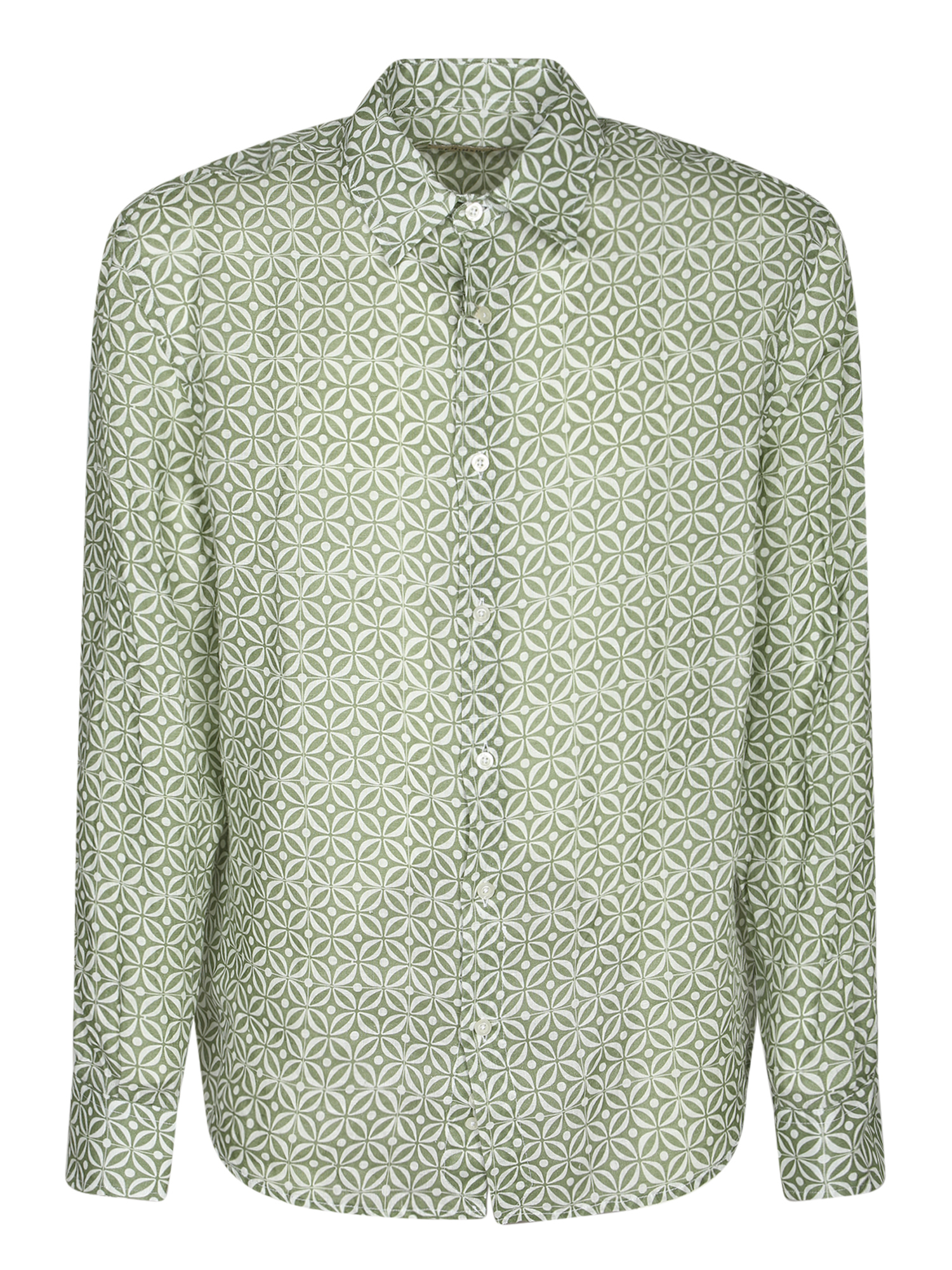 페닌수라 Lightweight breathable fabric. geometric 프린트 긴팔 셔츠 남성 그린 26SS P26SSH001ASINARAAS01