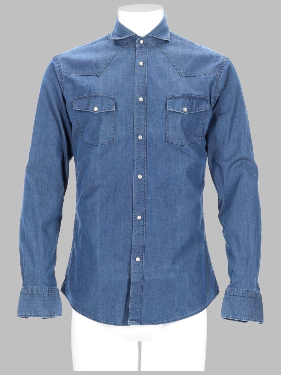 브이안 다렛 camicia 셔츠 남성 블루 17SS BS327WMST6804001