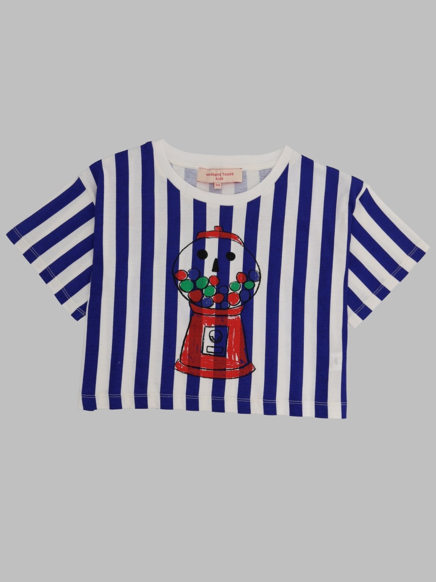 이첸드 하우스 키즈 gum stripes crop 티셔츠/셔츠 여아 멀티 23SS 739KWHITE