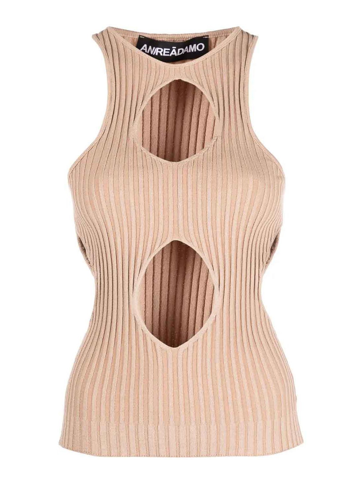 안드이다모 Ribbed knit tank top 탱크톱 여성 베이지 23FW TO219472680475