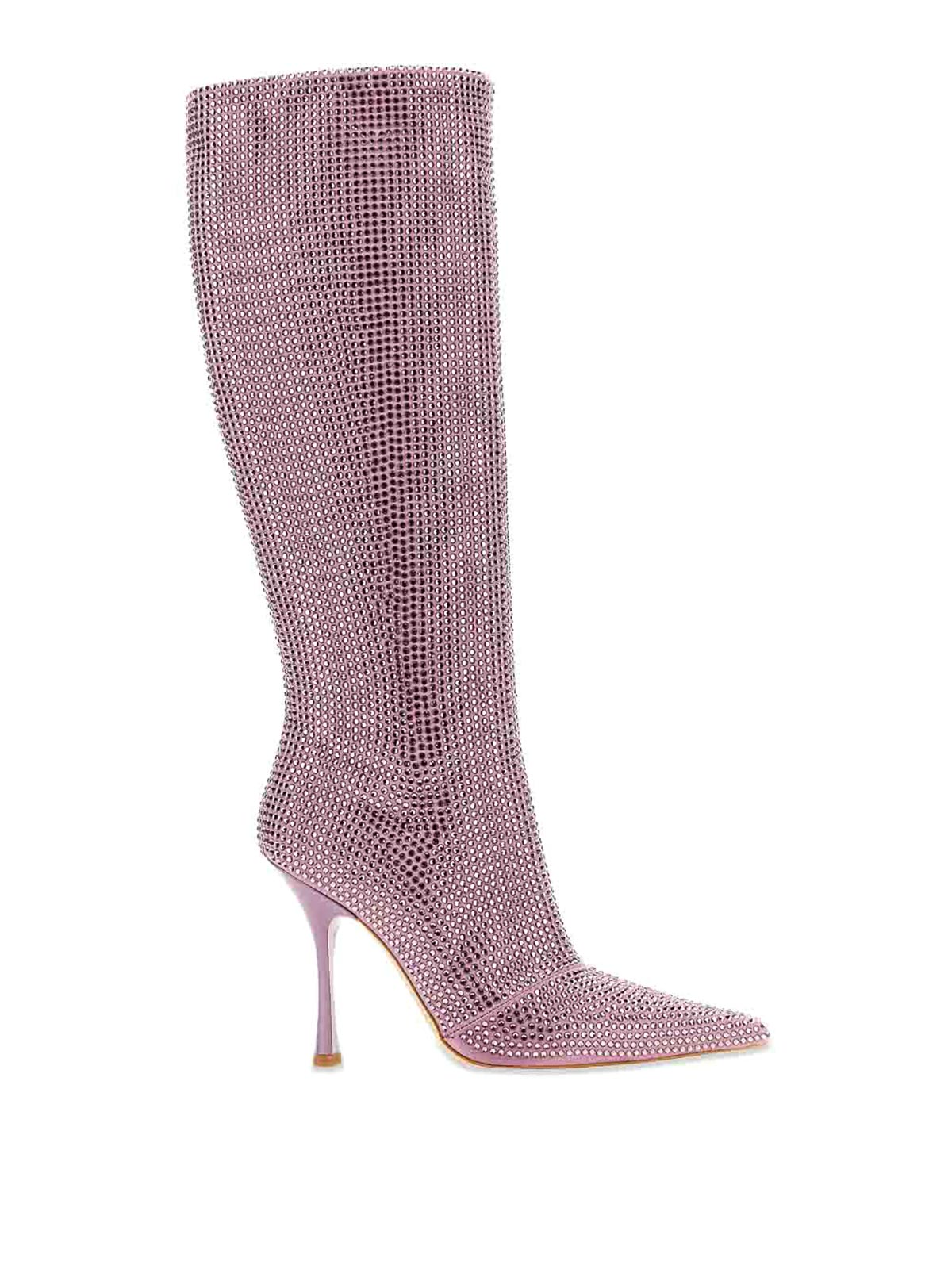 러니 한네 High With Rhinestones 앵클 부츠 여성 퍼플 22SS SA2711TX001S1201VIOLET