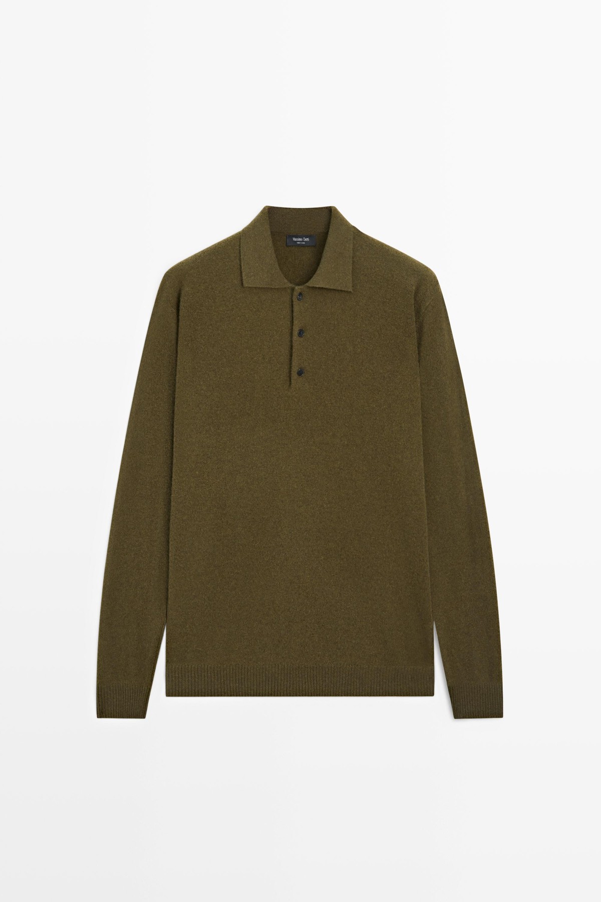 마시모두띠 울 캐시미어 폴로 니트 스웨터 1401/240 DARK OLIVE GREEN