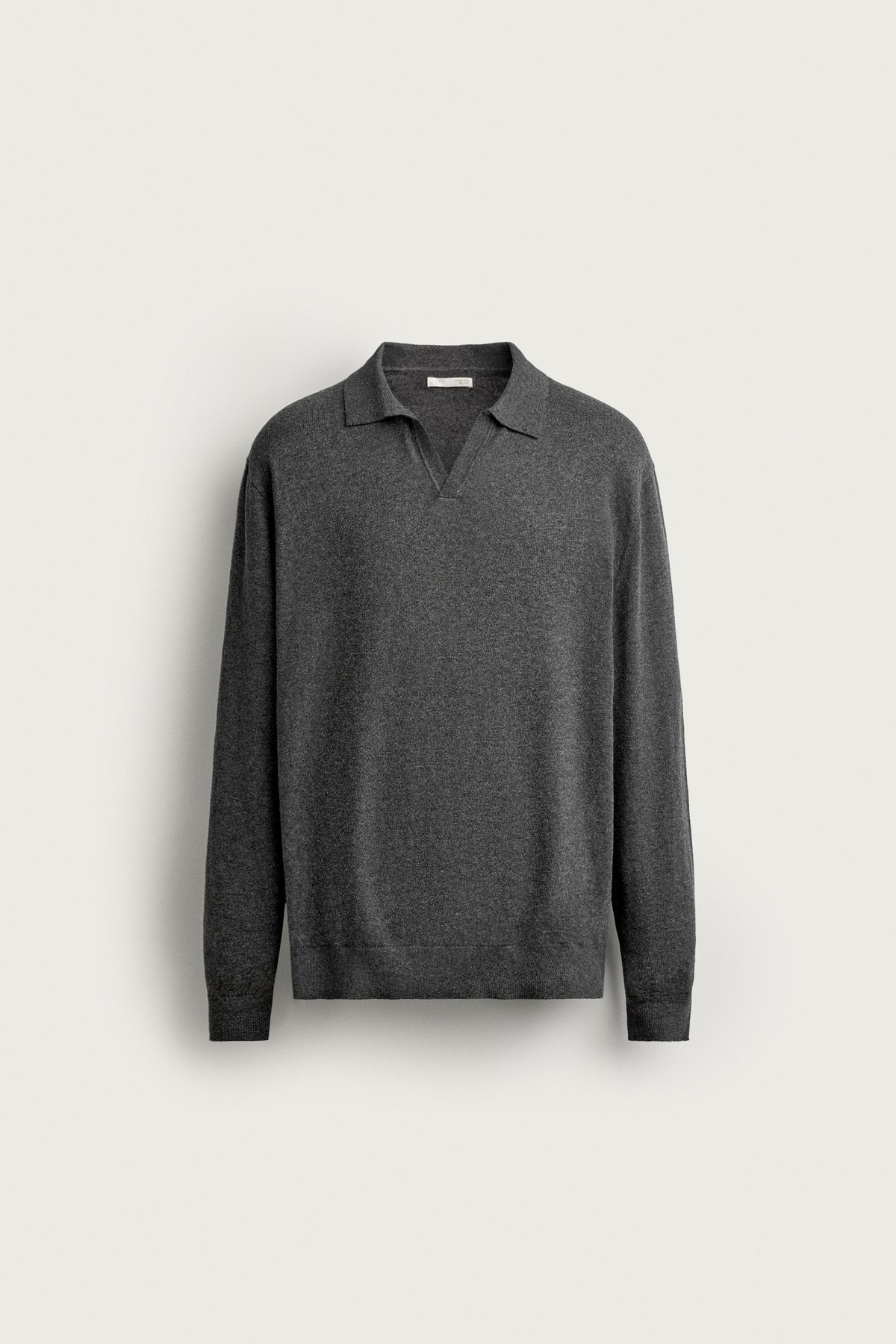자라 레귤러핏 코튼 니트 긴팔 폴로셔츠 3920/575/803 GREY MARL
