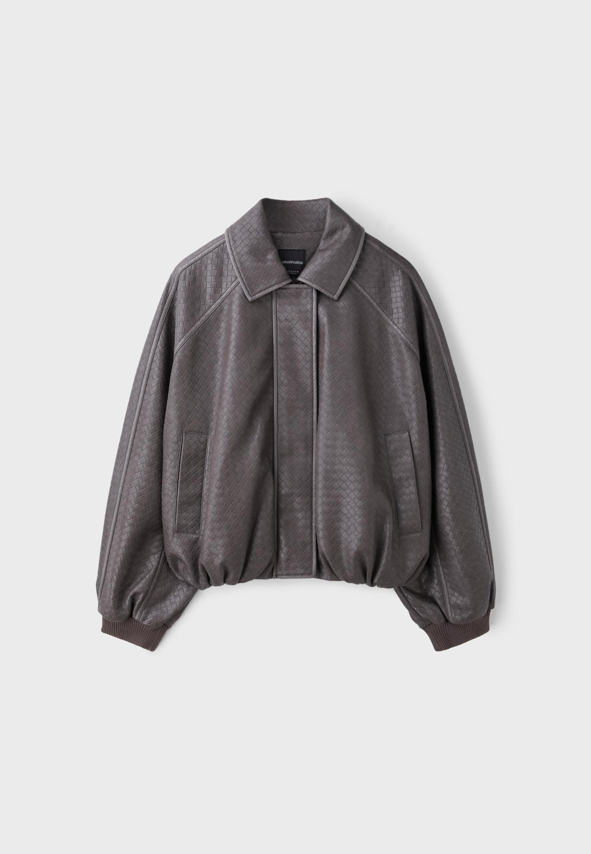 스트라디바리우스 우븐 레더 이펙트 봄버 재킷 5742/105/250 DARK GREY
