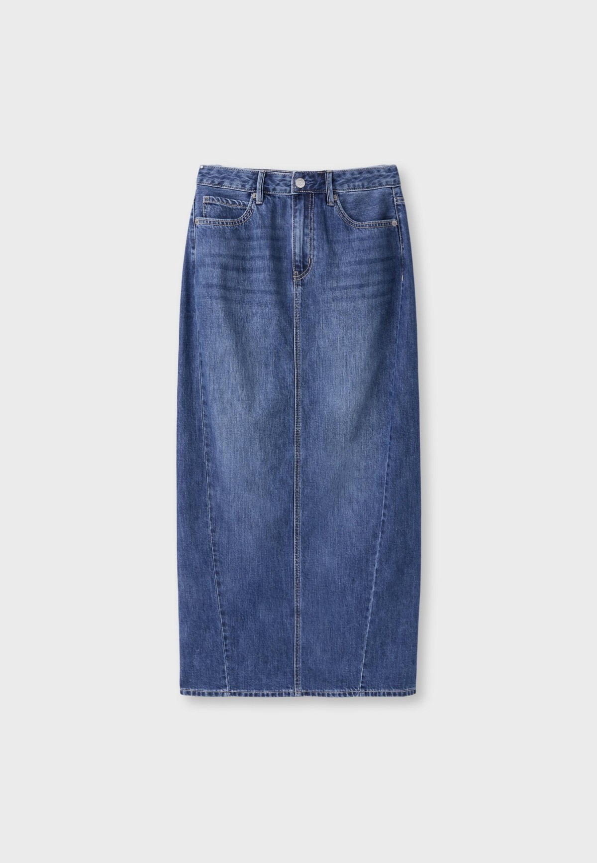 스트라디바리우스 워시드 롱 데님 스커트 4664/257/715 MEDIUM DENIM WASH