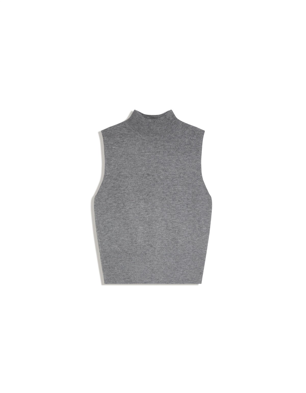 버쉬카 하이넥 크롭 니트 베스트 3340/376 GREY