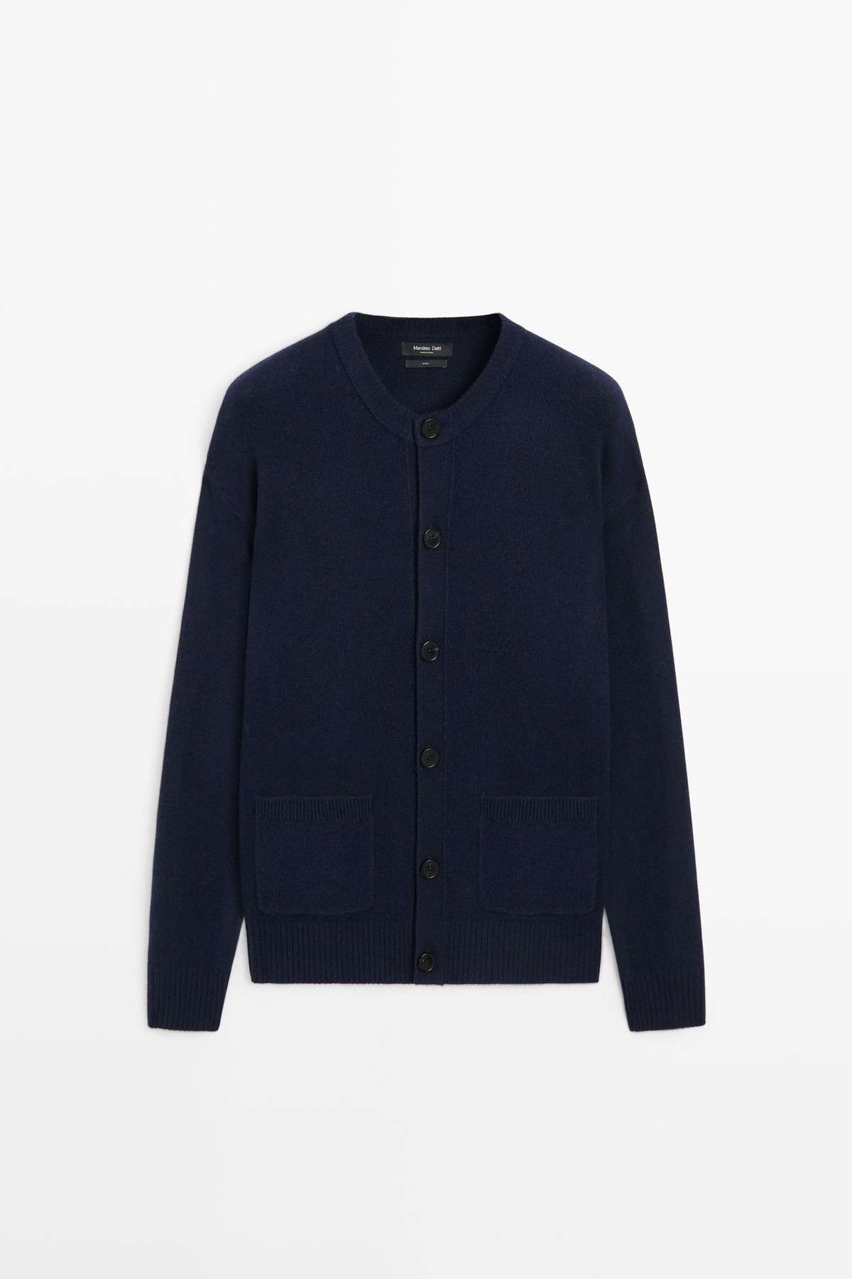 마시모두띠 울 100% 포켓 크루넥 가디건 1460/222 DARK BLUE