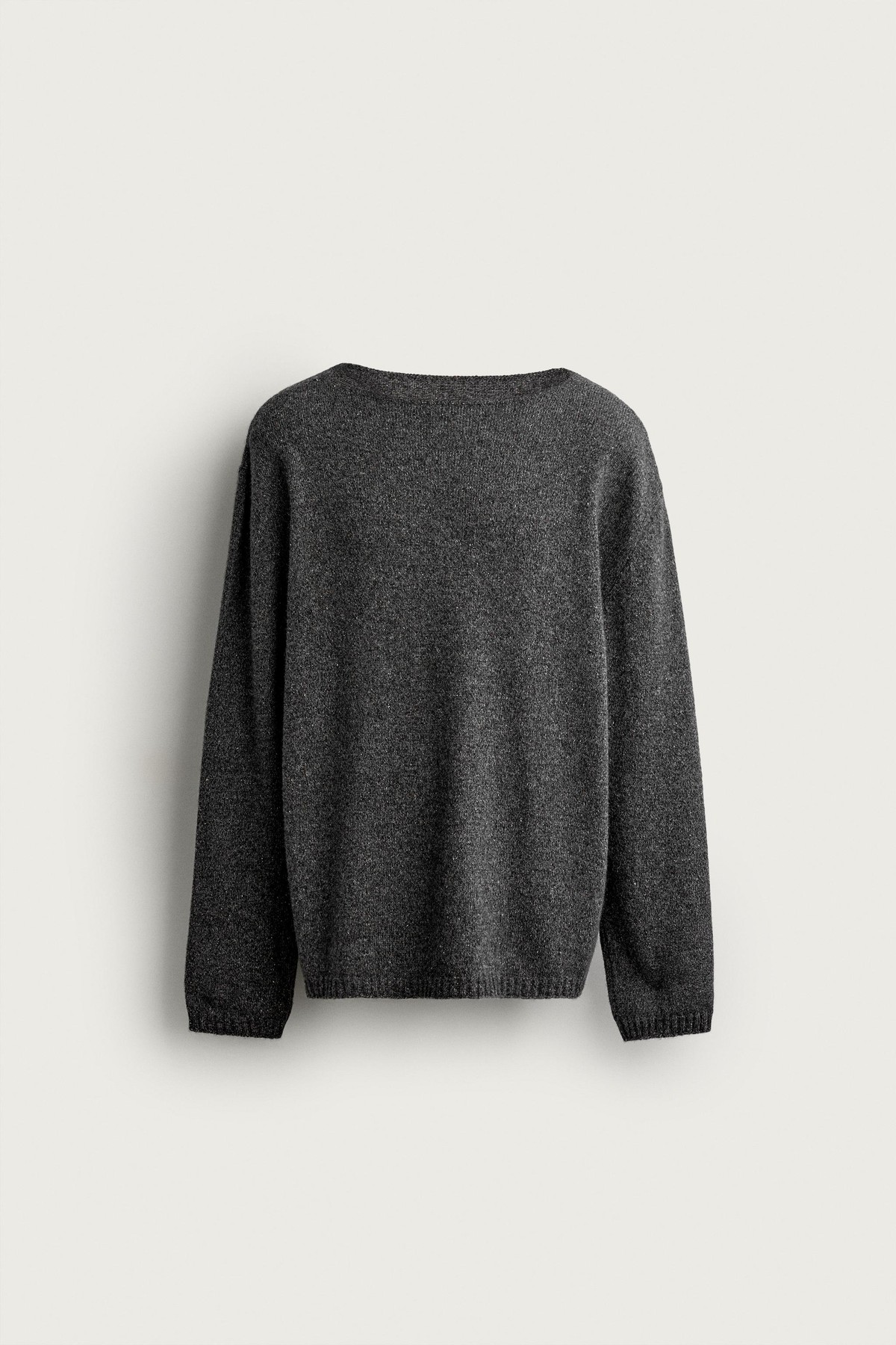 자라 보트넥 울 블렌드 니트 스웨터 0158/300/801 ANTHRACITE GREY