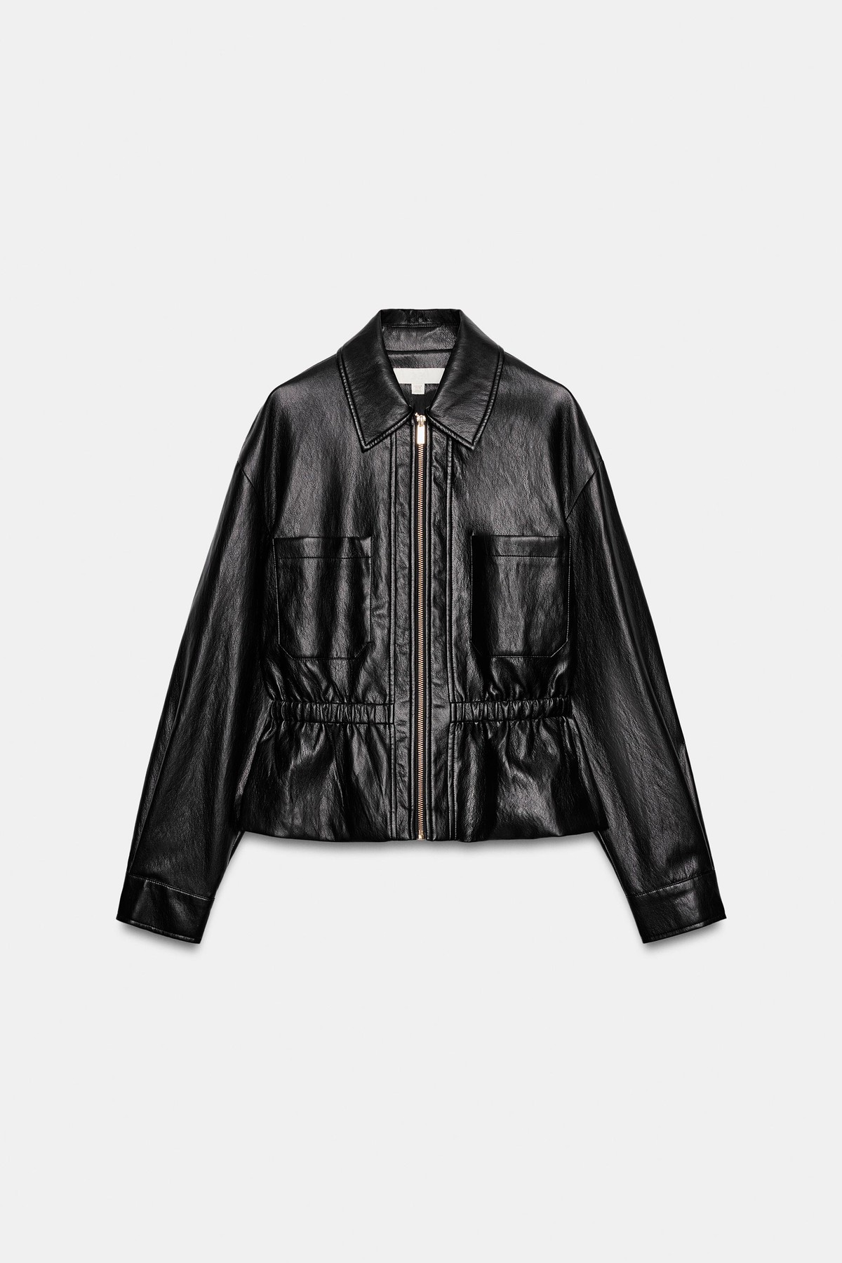 자라 레더 이펙트 집업 셔링 자켓 4387/382/800 BLACK