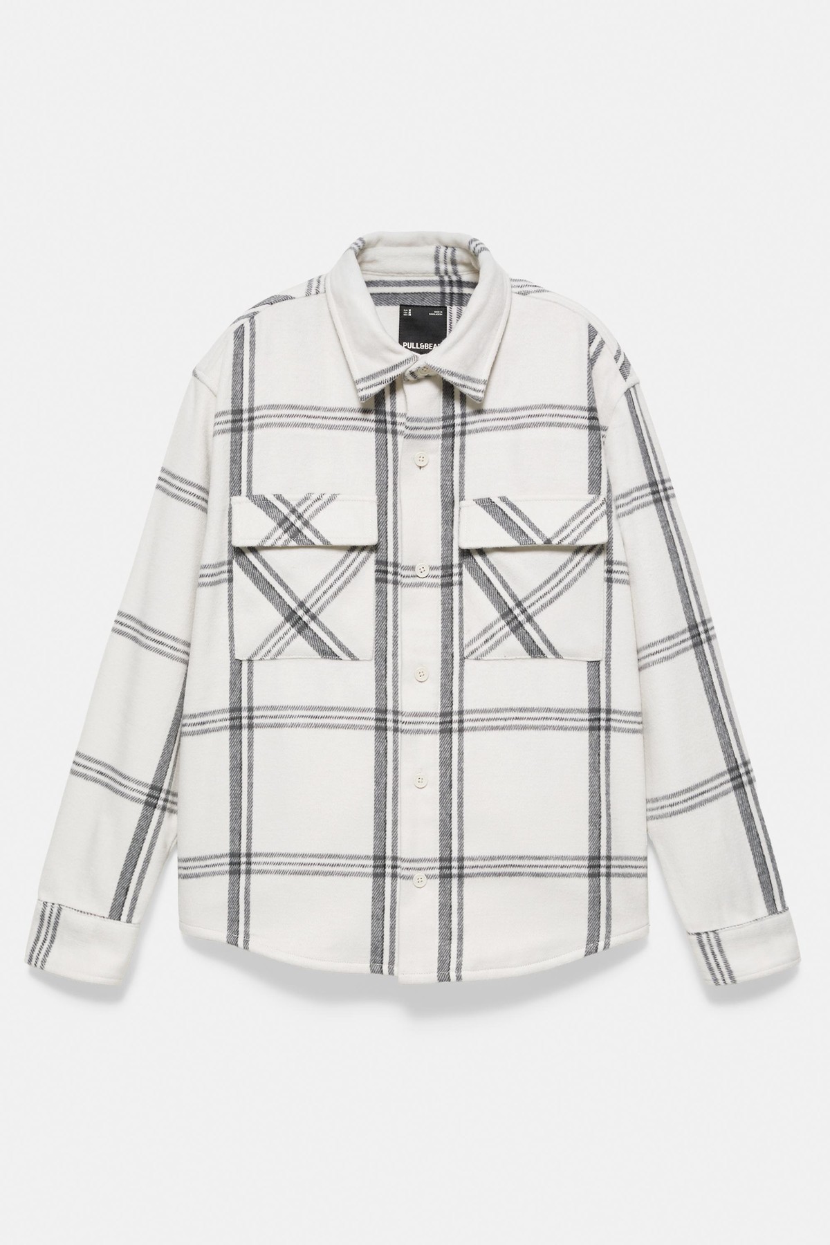 풀앤베어 체크 플랩포켓 긴팔 오버셔츠 7460/551 OFF WHITE