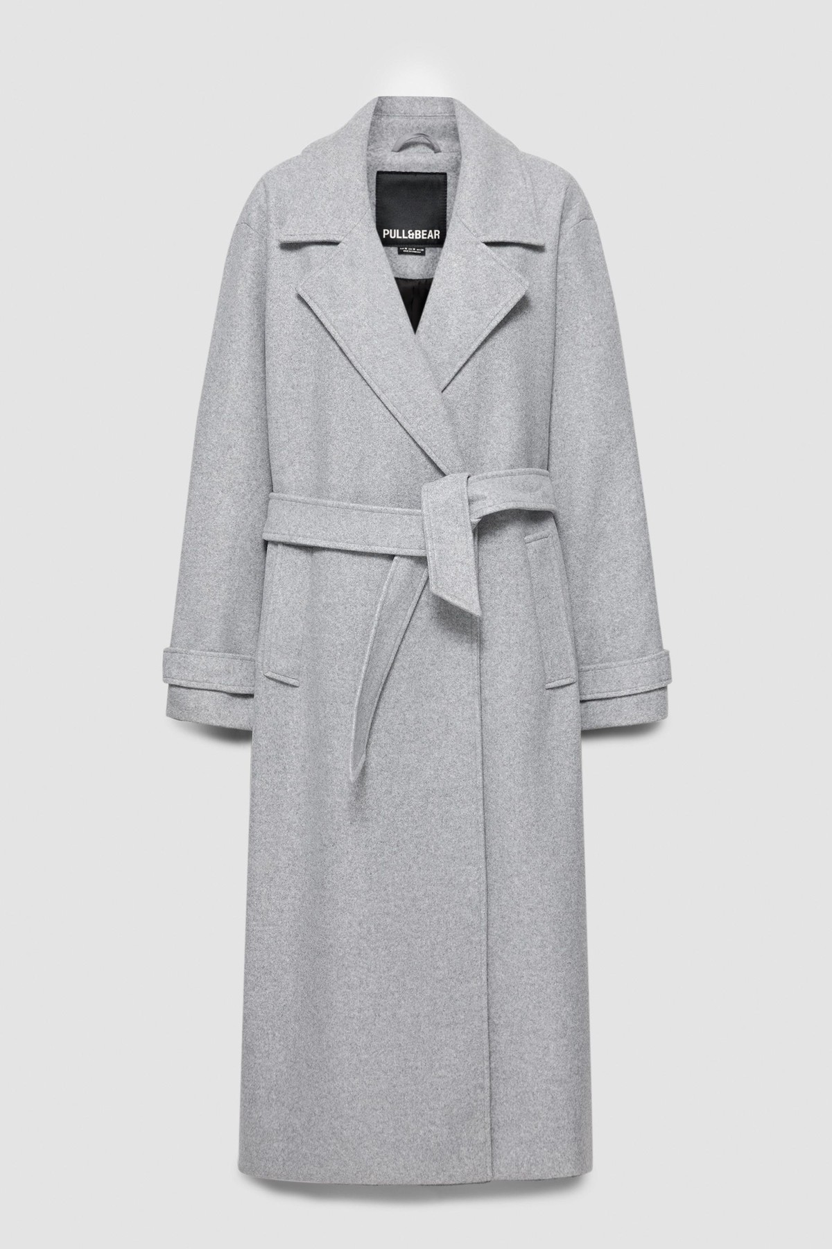 풀앤베어 라펠 칼라 벨티드 롱 코트 7755/351 MEDIUM GREY