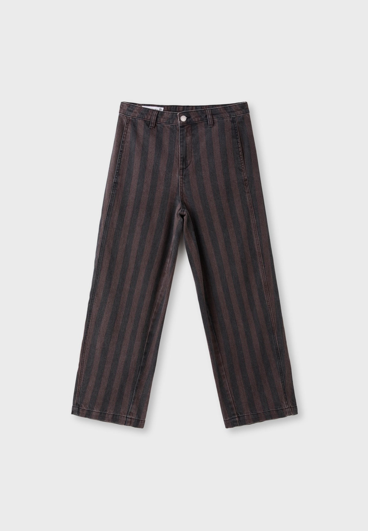 스트라디바리우스 스트라이프 배럴핏 코튼 팬츠 8255/323/401 BROWN