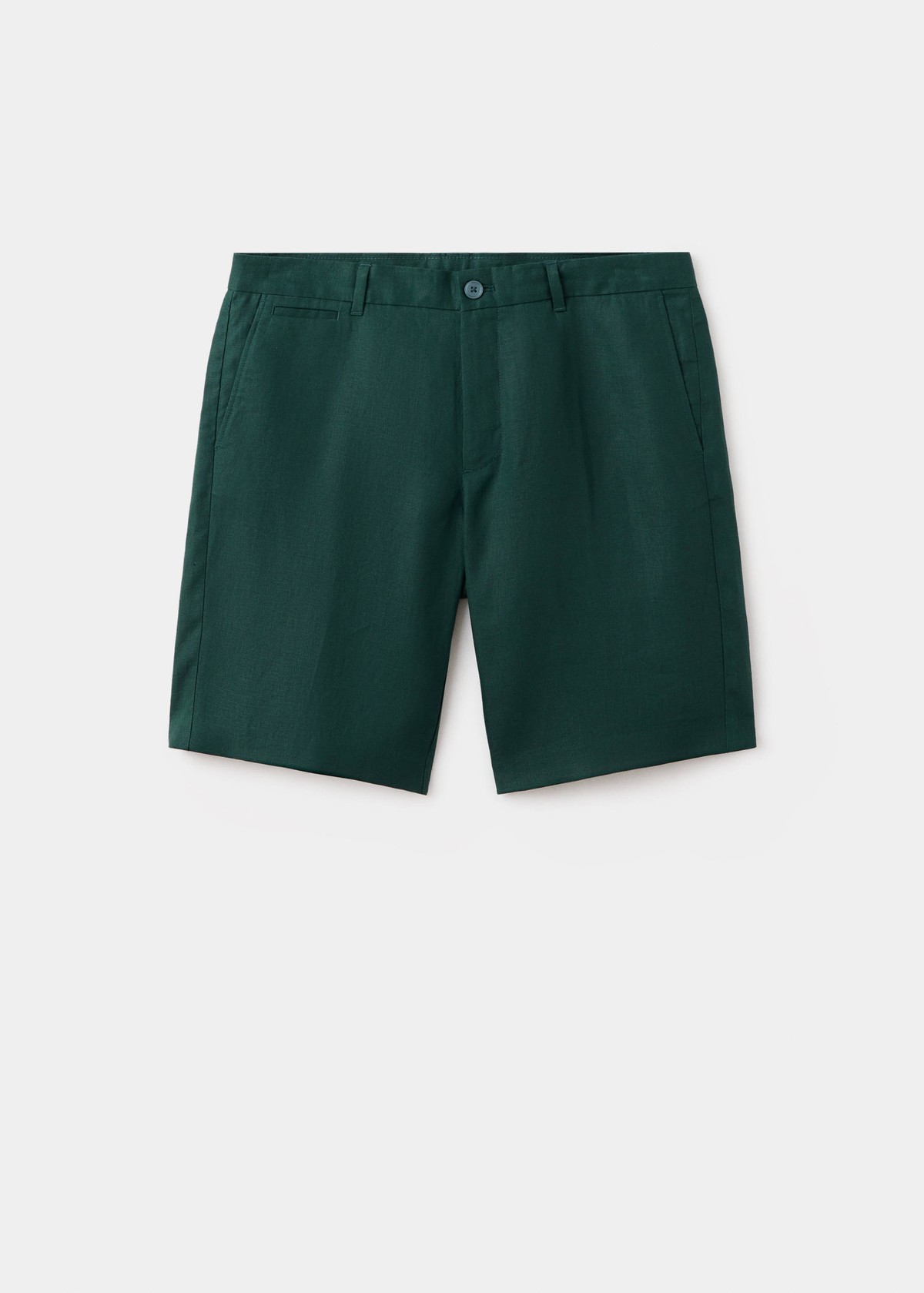 망고 린넨 레귤러핏 반바지 37057772_49 VERDE OSCURO