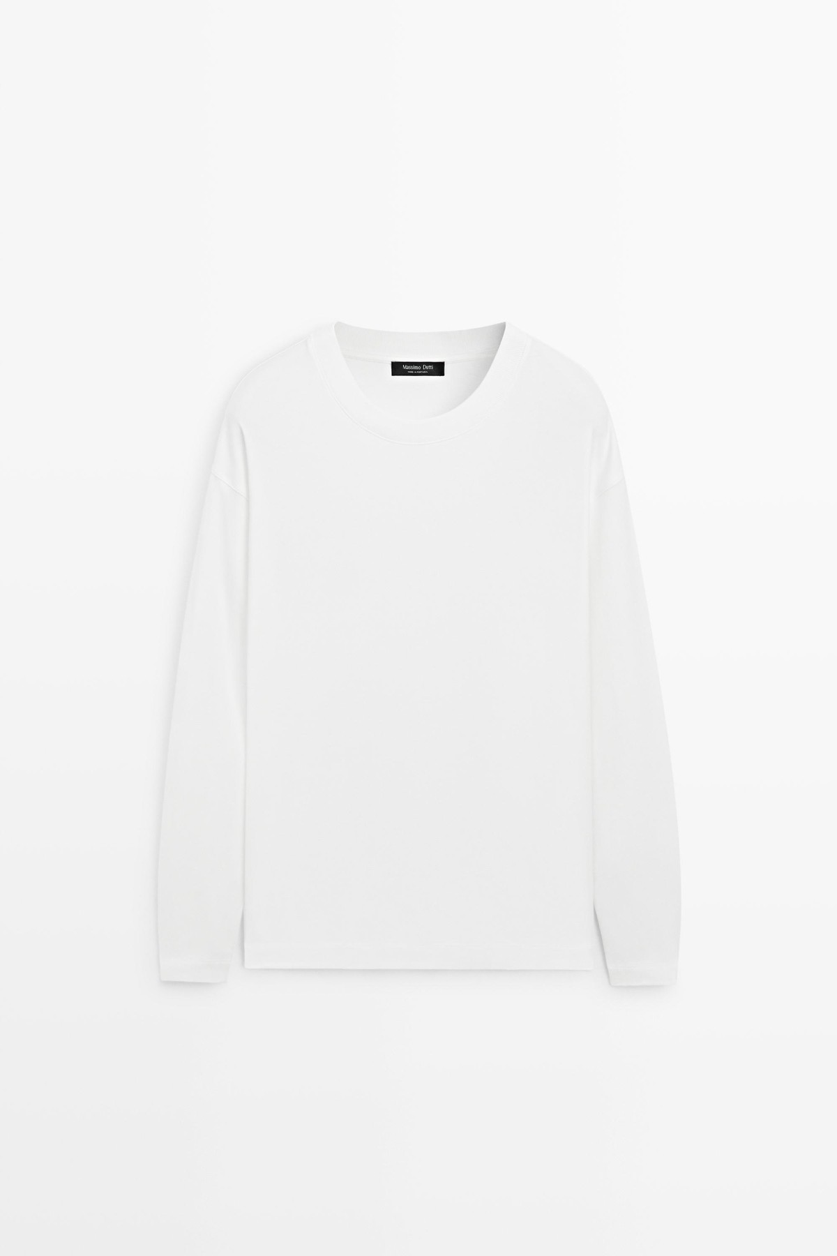 마시모두띠 박시핏 크루넥 순면 긴팔 티셔츠 0781/750 WHITE