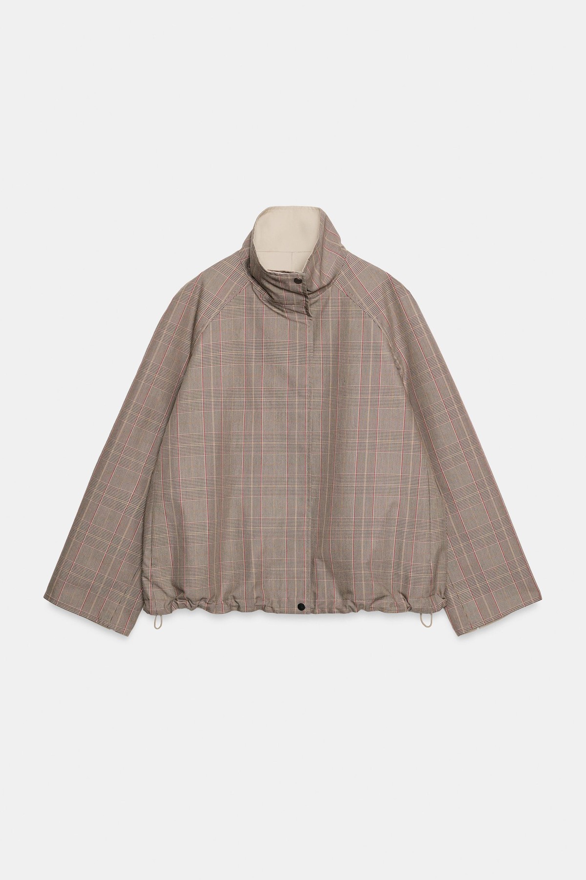 자라 체크 하이넥 양면 트렌치 코트 7522/271/743 LIGHT CAMEL