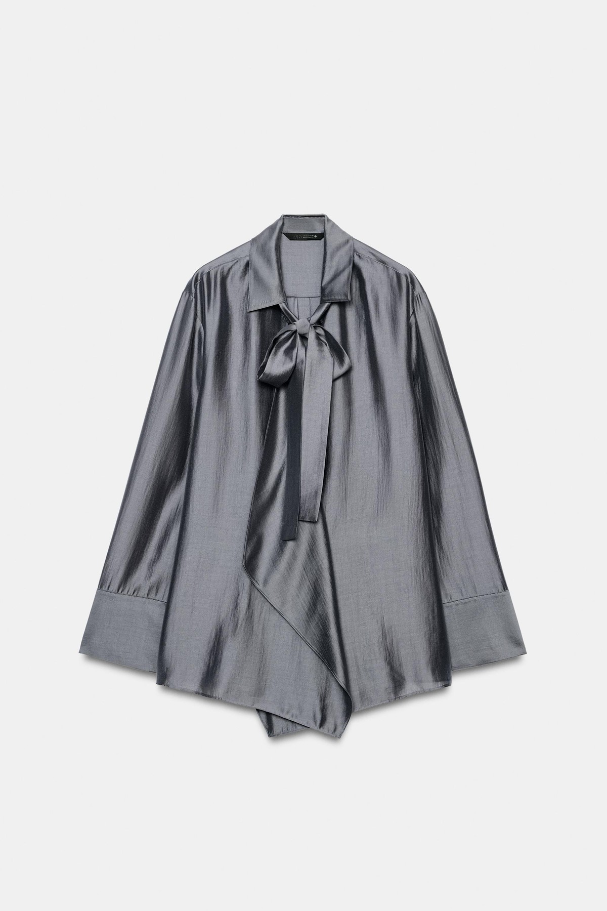 자라 타이넥 플루이드 긴팔 블라우스 4786/278/922 DARK GREY