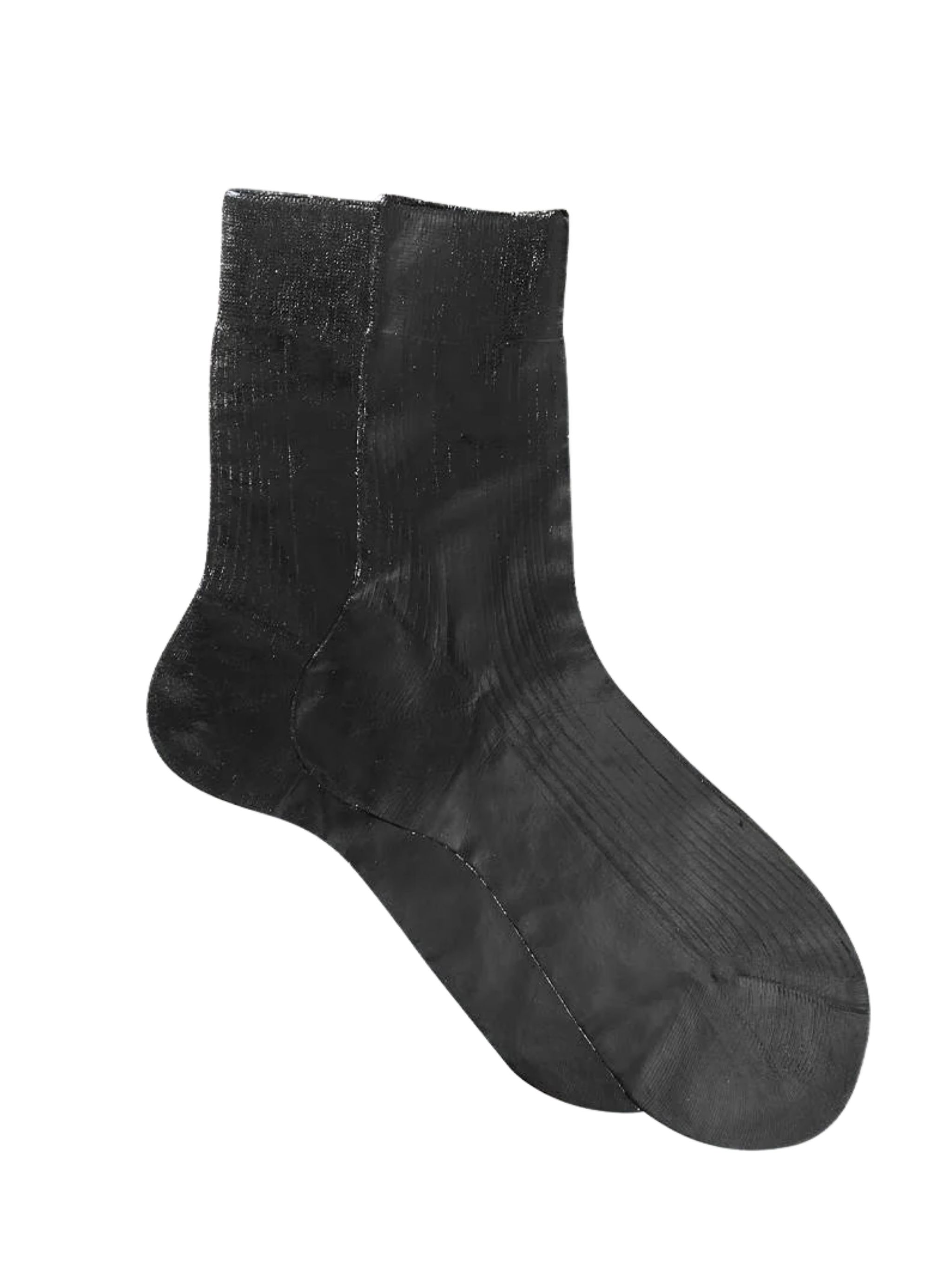 마리아 라 로사 ONE RIBBED LAMINATED SOCKS 양말 여성 블랙 25SS WS2179MLR096560C
