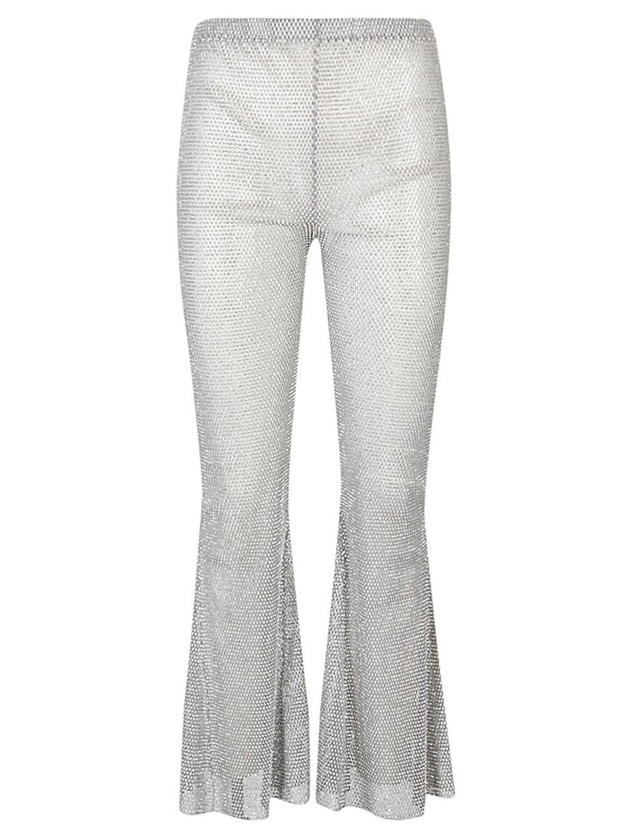산타 브안드 Flare leg 캐주얼 팬츠 여성 실버 23FW FLAREDPANTSSILVERWHITESTONE