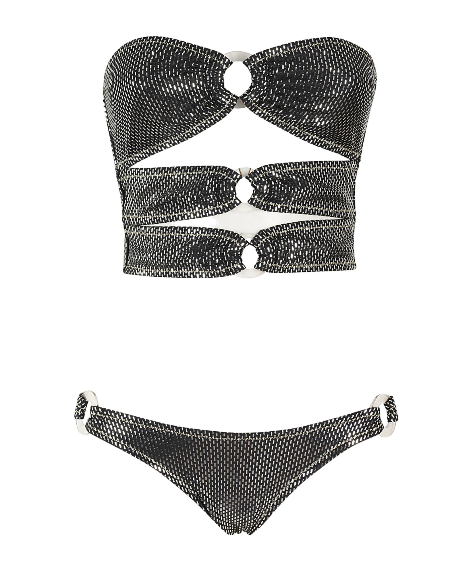 레나 올가 swimwear 수영복 여성 블랙 24SS CAGEBIKINISETBLACKLAME