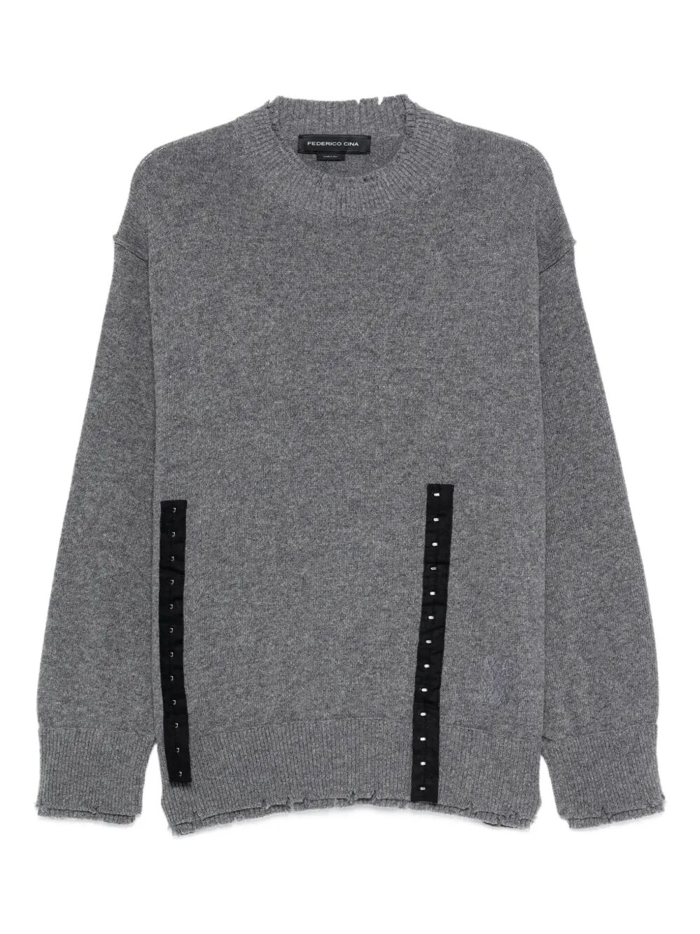 페데리코 치나 CORSET DISTRESSED 니트 여성 그레이 25FW FCCOKTP1201CGREY