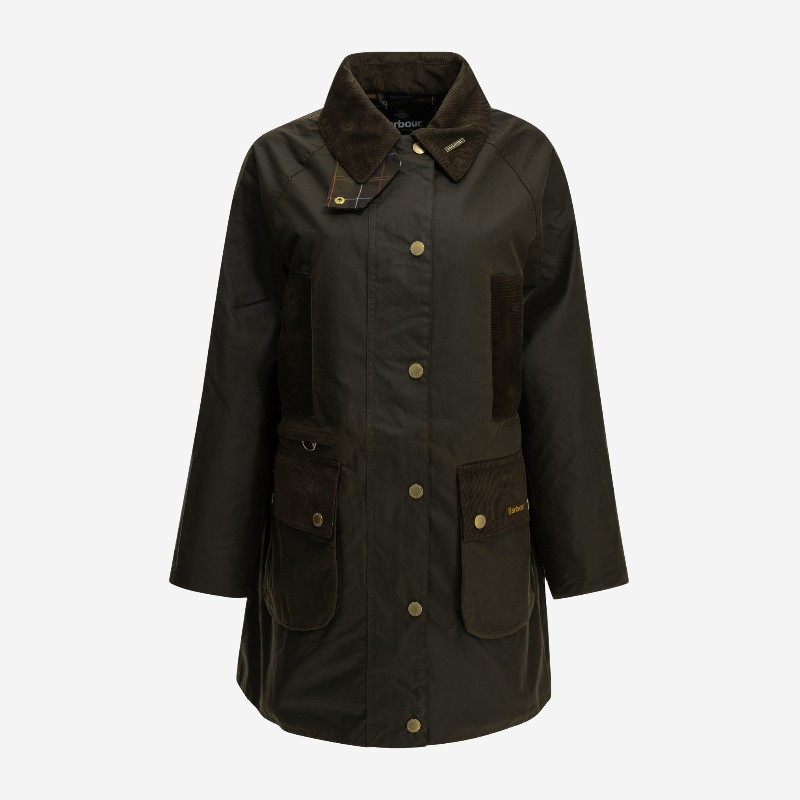 바버 모던 뷰포트 롱라인 왁스드 코튼 레인코트 LWX1583LWXOL71 BROWN