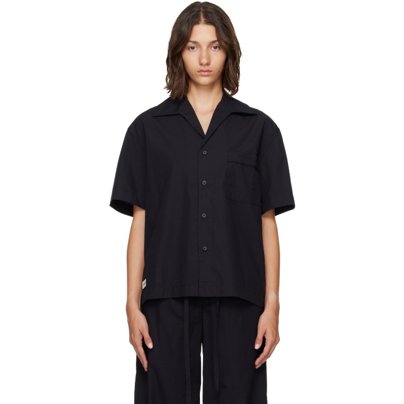 엔타이어스튜디오스 블랙 S/S 파자마 셔츠 ESFW26TT04012 0015 Black