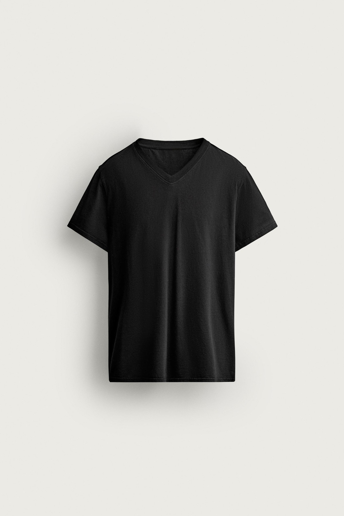 자라 릴렉스핏 브이넥 반팔 티셔츠 4805/329/800 BLACK