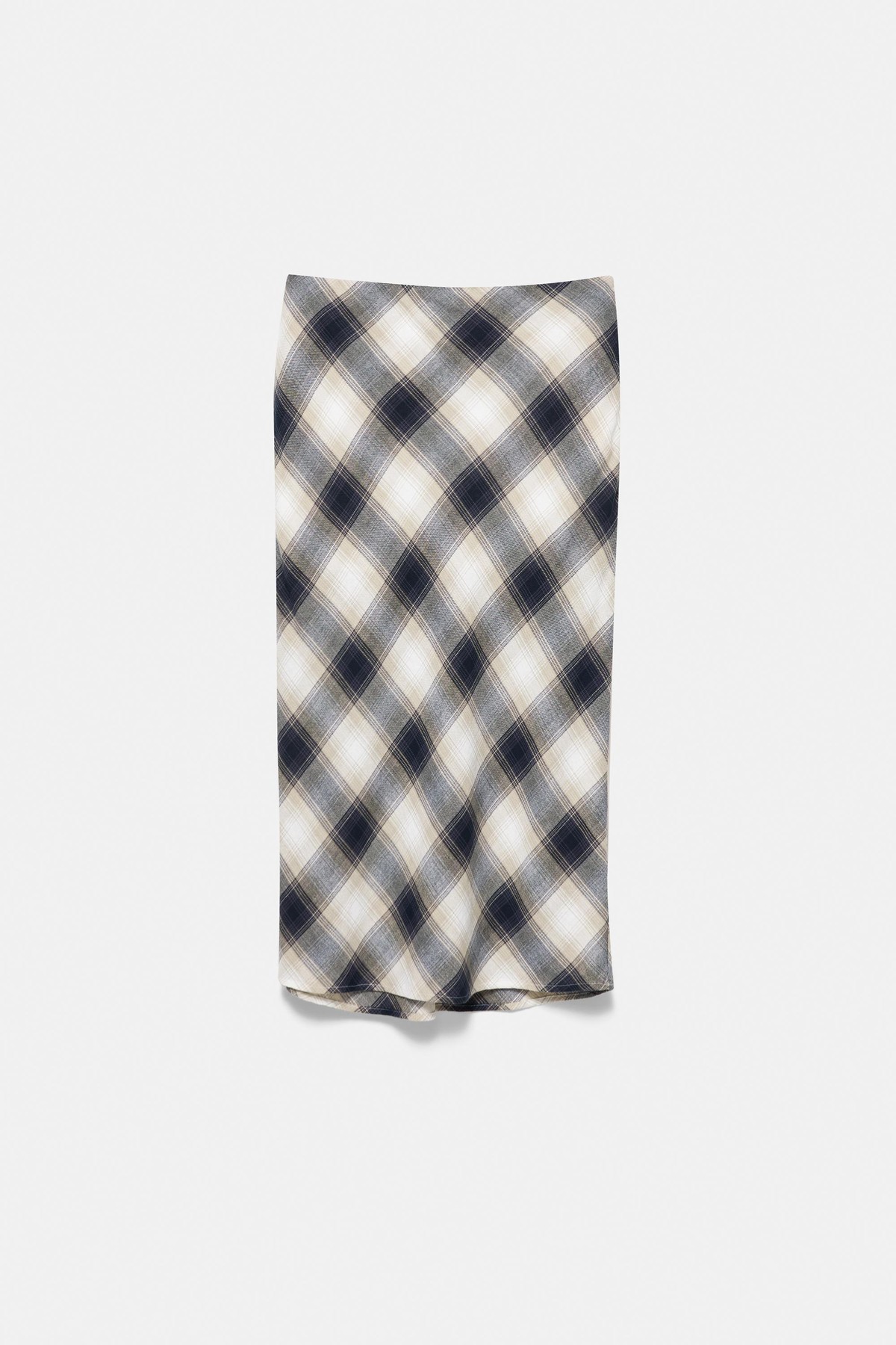 풀앤베어 체크 코튼 미디 스커트 7385/333 WHITE/BLACK