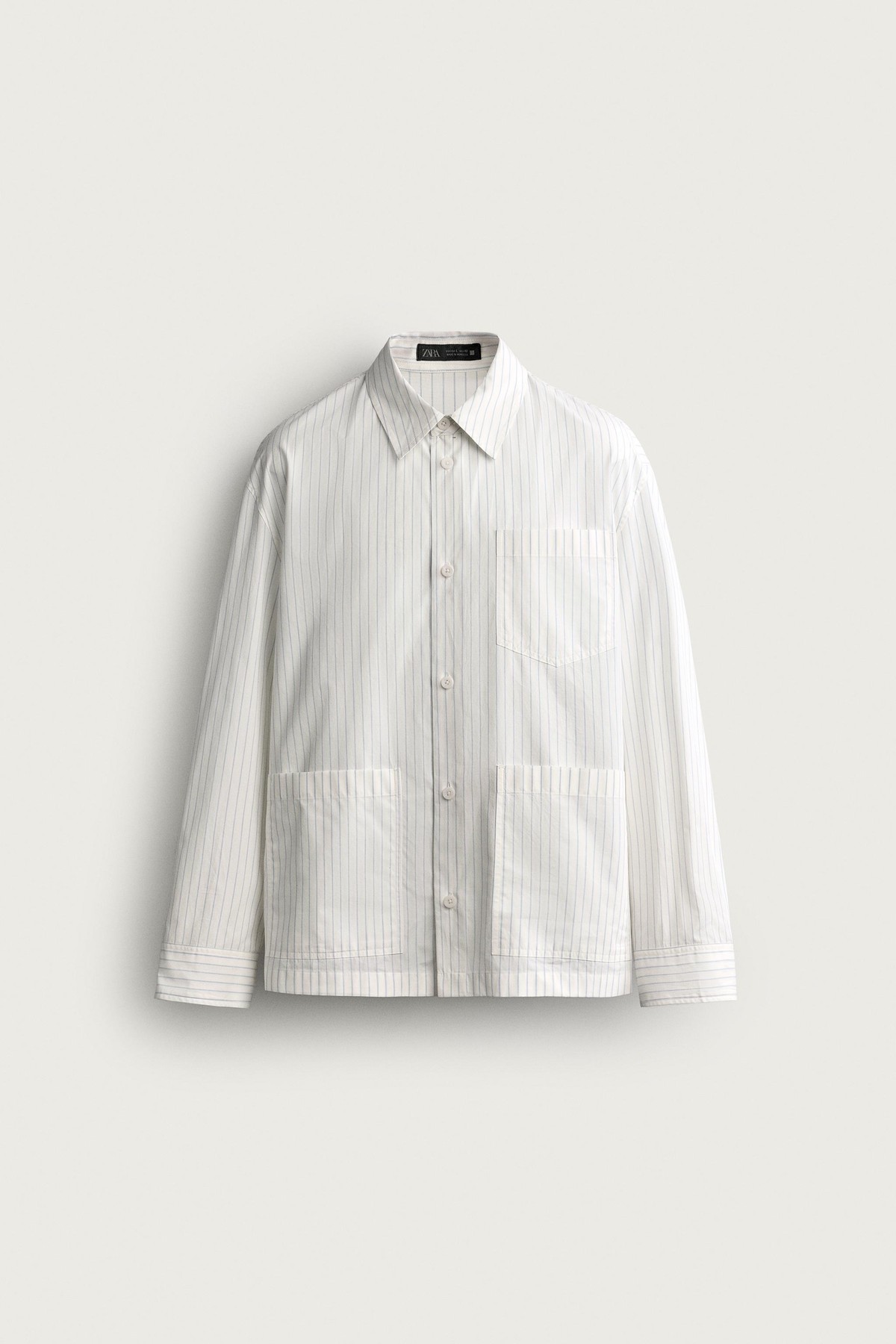 자라 스트라이프 코튼 오버셔츠 4674/619/250 WHITE