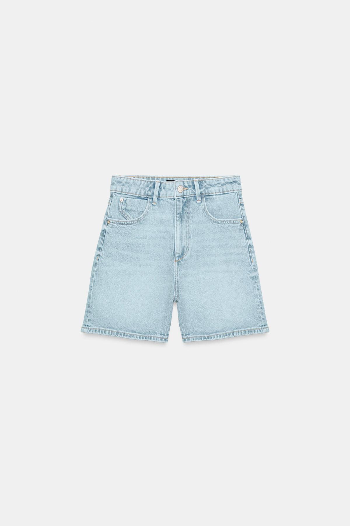자라 하이웨이스트 맘핏 데님 반바지 7223/038/406 LIGHT BLUE