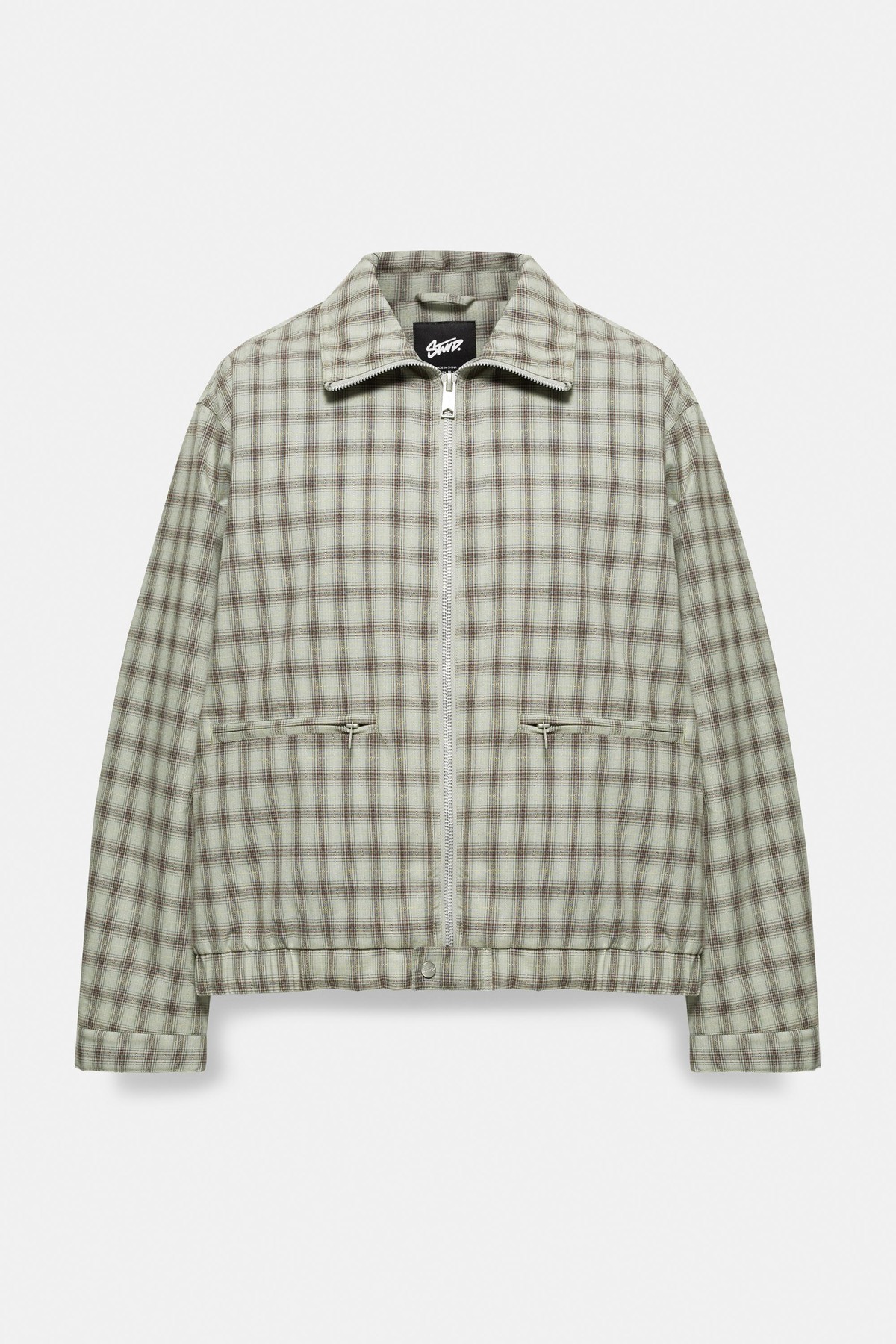 풀앤베어 지퍼 포켓 체크 블루종 자켓 7721/515 PALE GREEN
