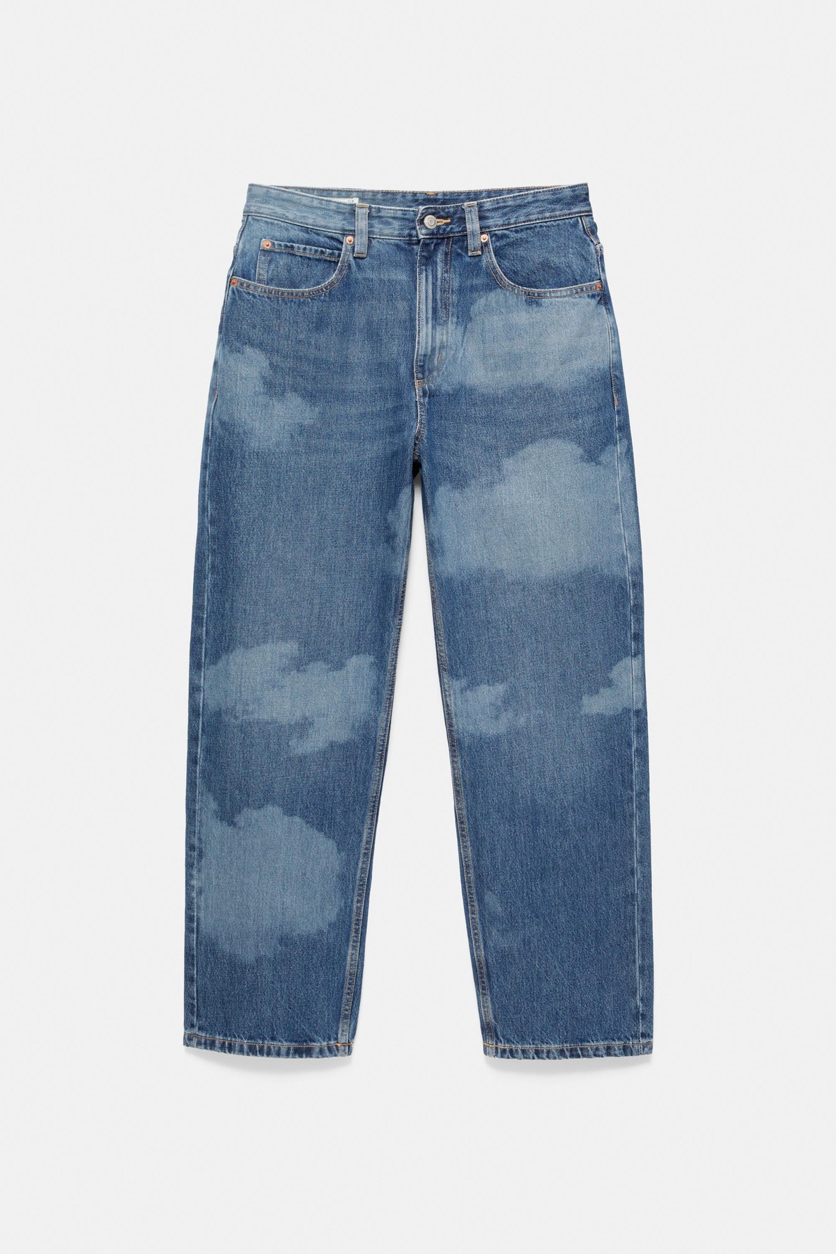 풀앤베어 구름 프린트 배기핏 청바지 7660/581 DARK BLUE