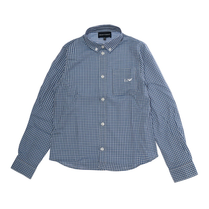 엠포리오아르마니 주니어 마이크로 체크 버튼다운 셔츠 EB001652AF25925 FB066