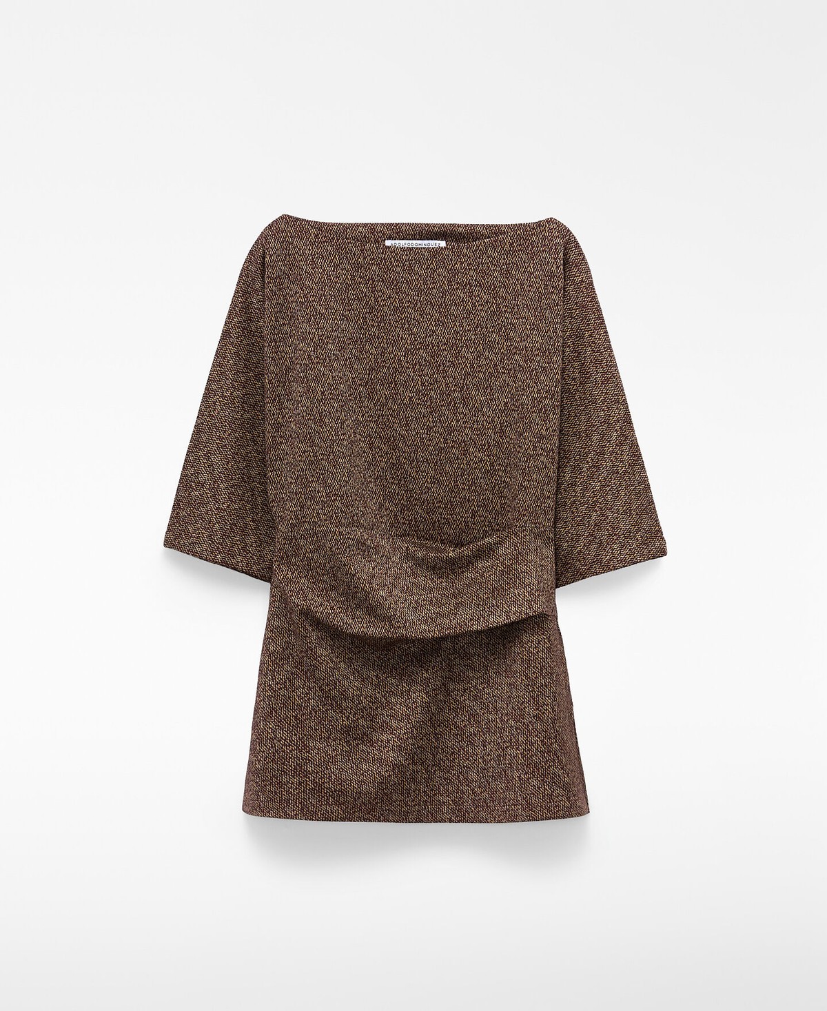아돌포도밍게즈 멜란지 드레이프 7부 소매 탑 220242910162 MAROON/BROWN