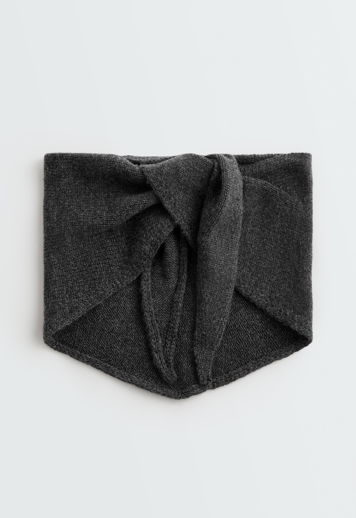오이쇼 울 혼방 니트 반다나 스카프 6872/147/807 ANTHRACITE GREY
