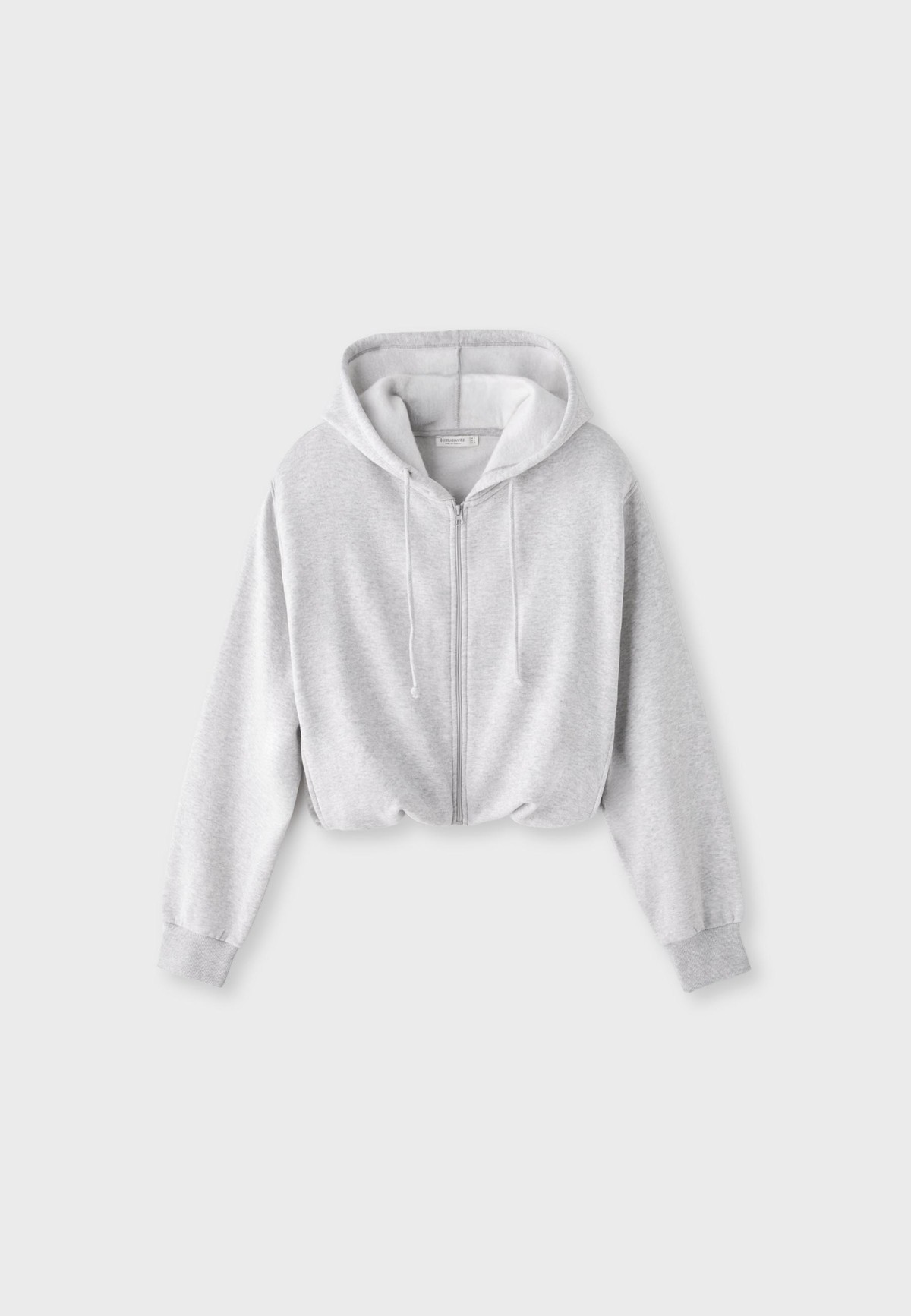 스트라디바리우스 패드 숄더 크롭 후드 집업 8733/841/210 GREY MELANGE