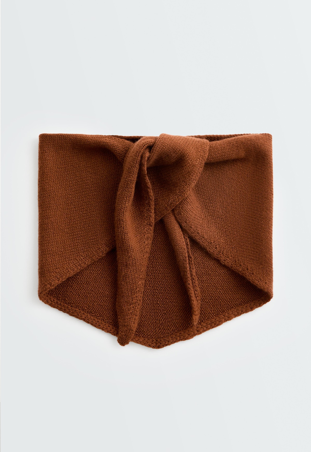 오이쇼 울 혼방 니트 반다나 스카프 6872/147/670 BURNT ORANGE