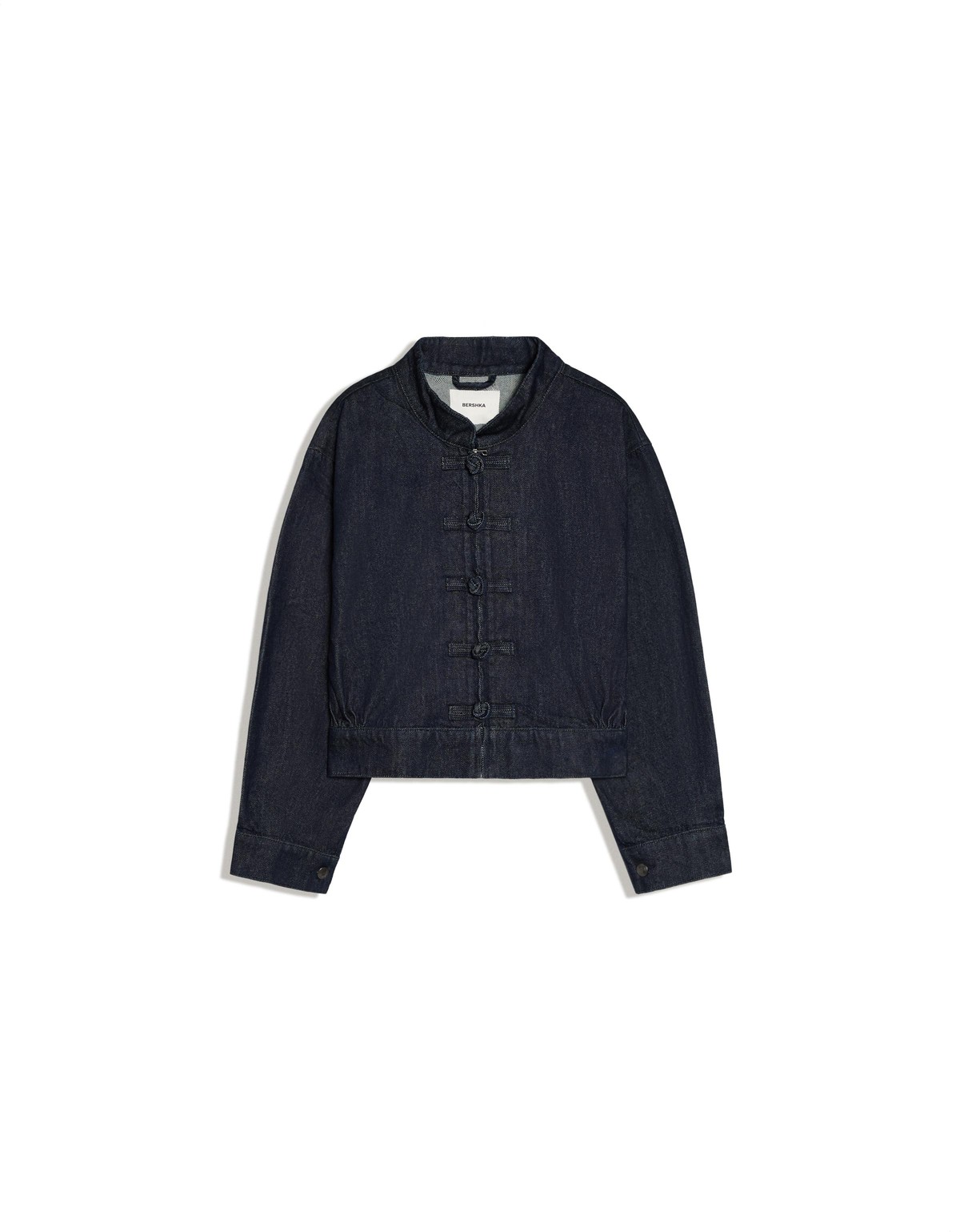 버쉬카 클라스프 버튼 크롭 데님 자켓 2510/534 NAVY