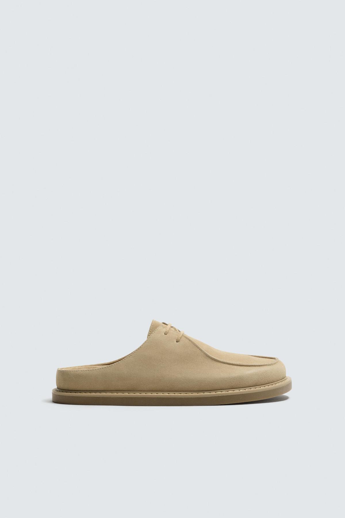 자라 레더 스웨이드 클로그 슬리퍼 2759/620/102 BEIGE