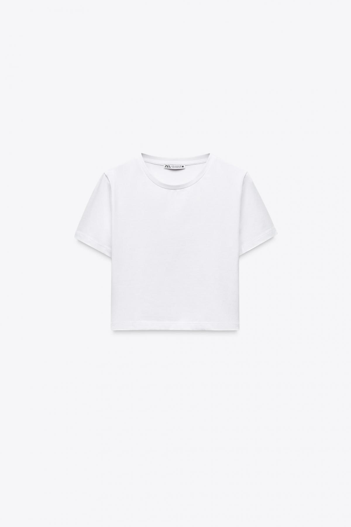 자라 크롭 슬림핏 티셔츠 2335/299/250 WHITE