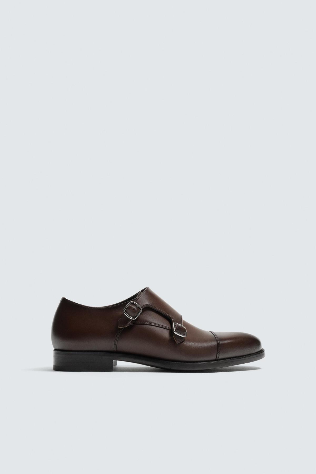 자라 클래식 더블 몽크스트랩 레더 슈즈 2410/620/700 BROWN