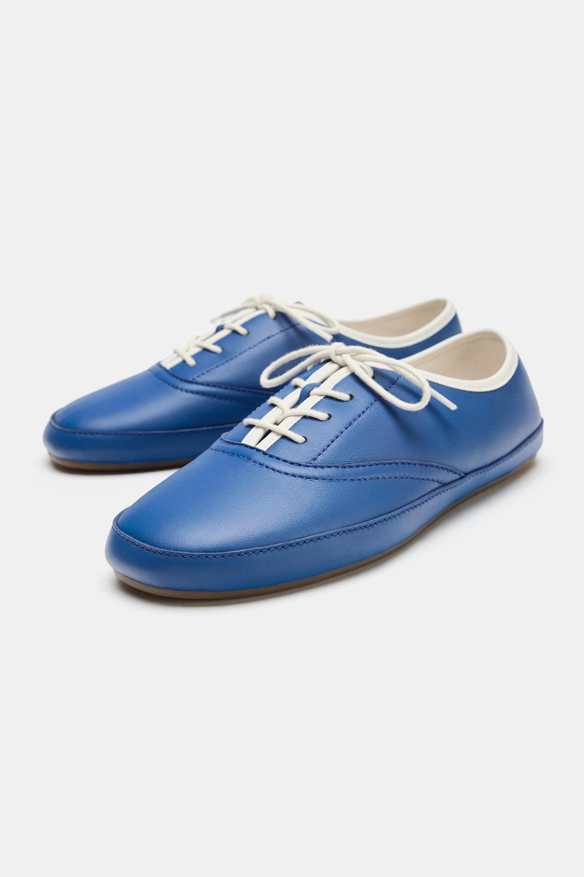 자라 레더 레이스업 더비 스니커즈 5870/810/407 NAVY BLUE