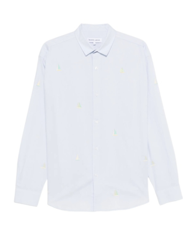 마이손 라비체 긴팔 셔츠 남성 화이트 26SS ZMBRETEUILBOATOXBLU