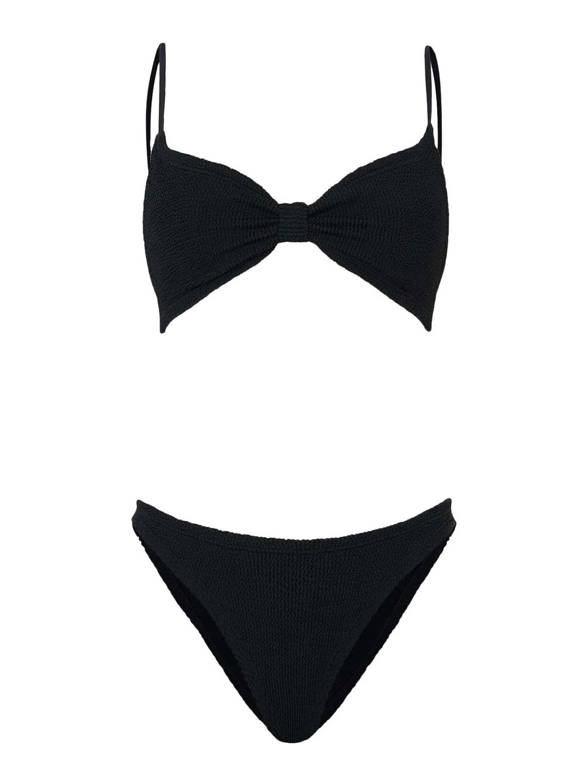 헌자 지 Alicia Bikini Thin Fixed Straps Front Knot Tech Fabric 수영복 여성 블랙 26SS BALICIACRBLACK