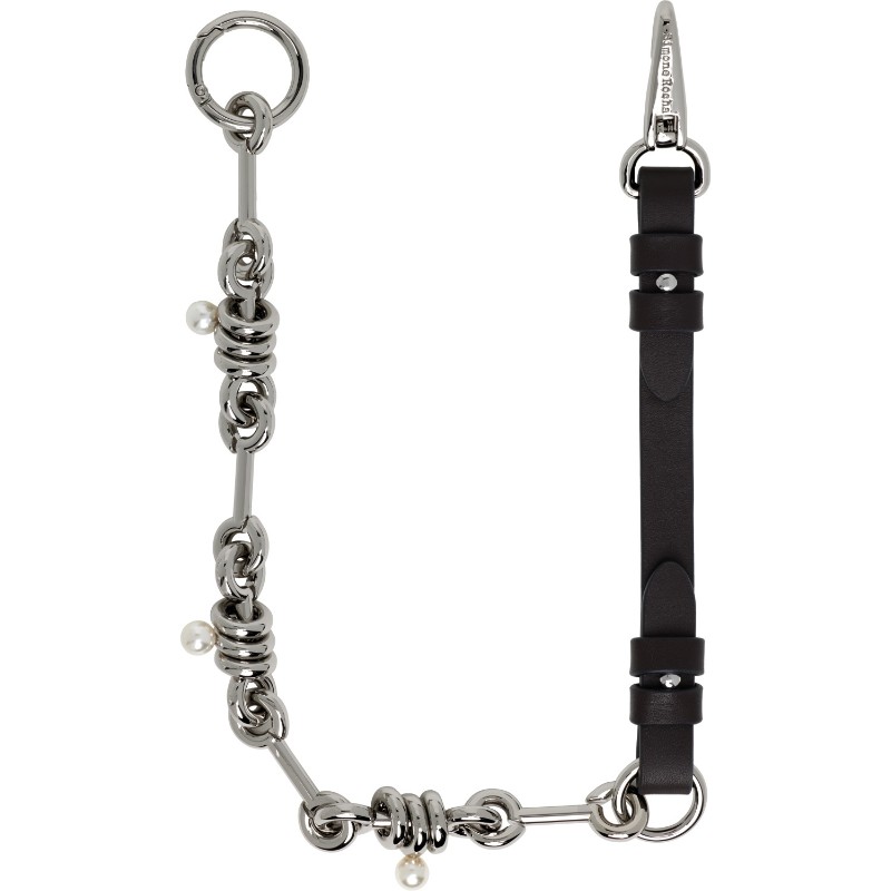 시몬로샤 브라운 브리들 스택 링크 지갑 체인 WALLET CHAIN 10-M 0900 PALLADIUM/PEARL/CHOC