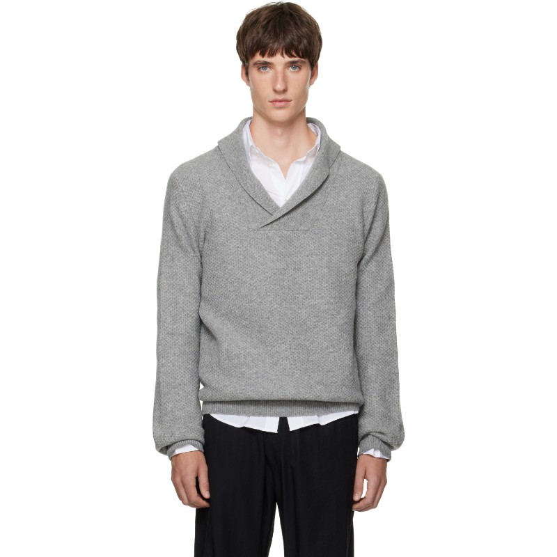 소시오츠키 그레이 숄 칼라 니트 스웨터 S26AW26KNT GREY
