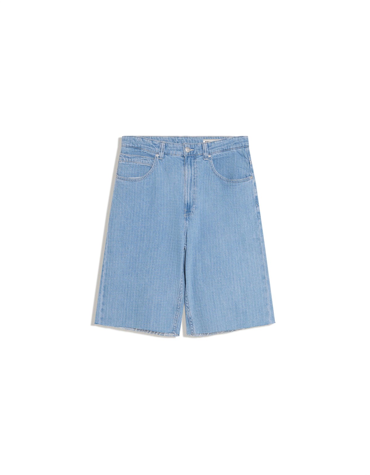 버쉬카 체크 텍스처 데님 버뮤다 반바지 4687/335 LIGHT BLUE