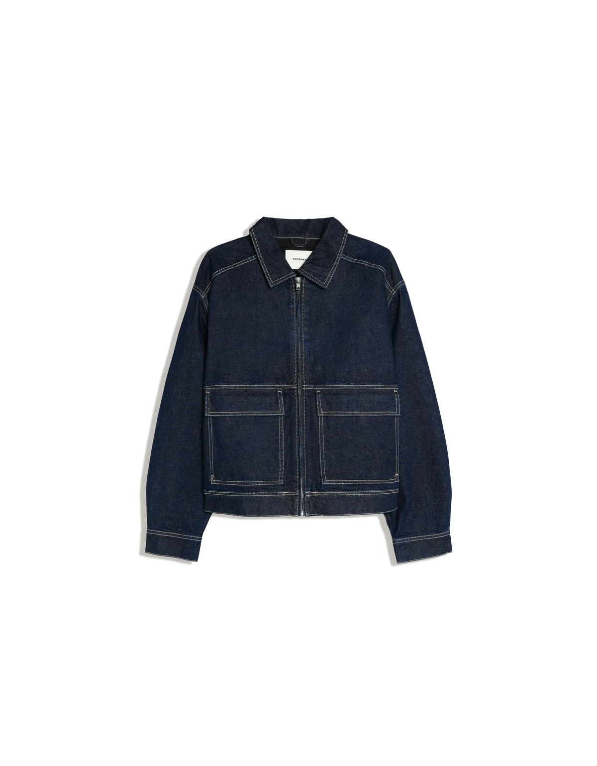 버쉬카 지퍼 플랩포켓 데님 봄버 자켓 3365/335 NAVY