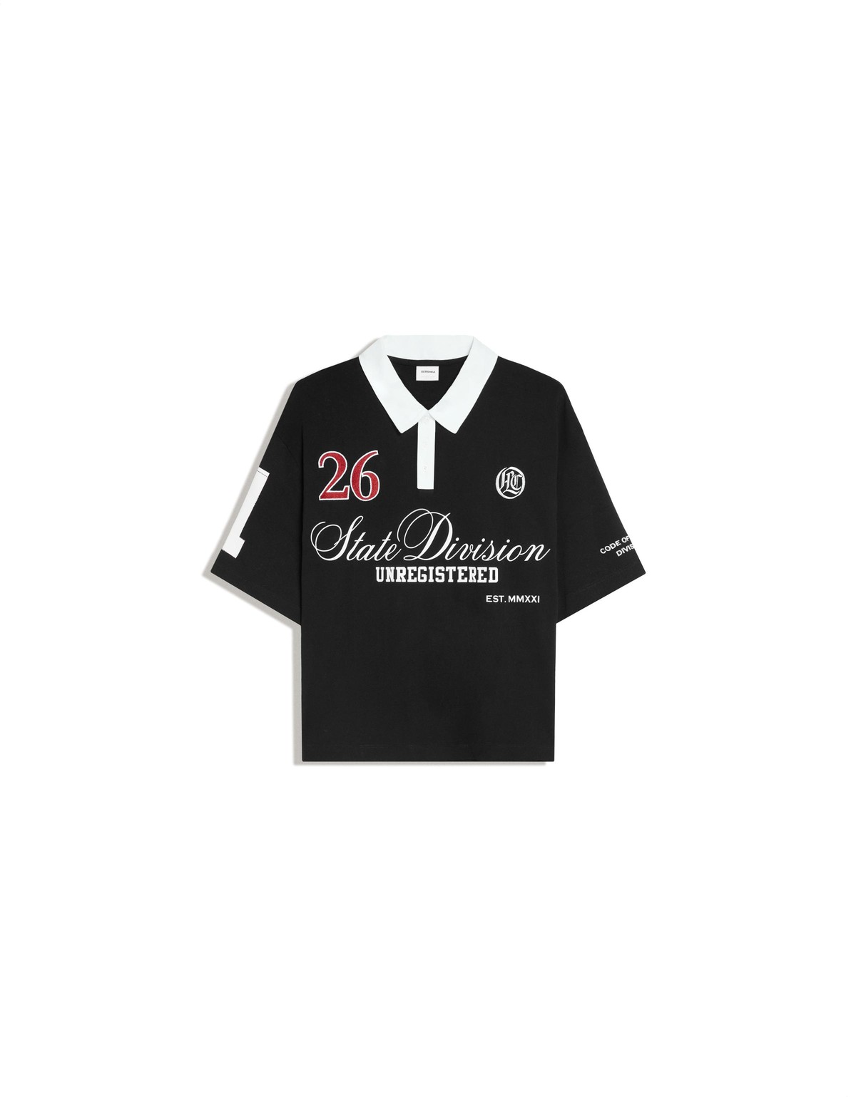 버쉬카 그래픽 프린트 반팔 폴로셔츠 3864/222 BLACK
